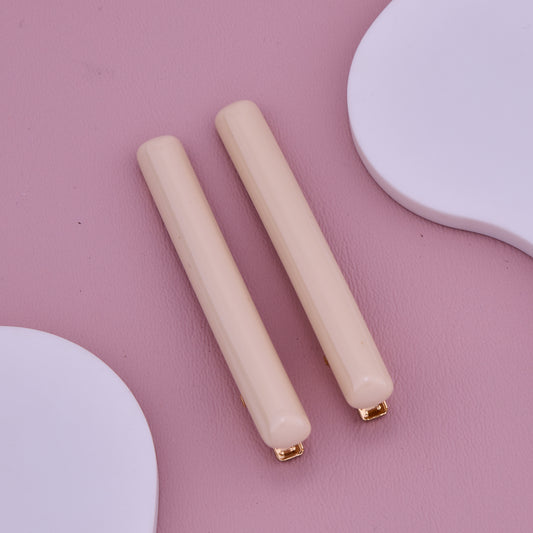 Classic Beige Glossy Hair Clips