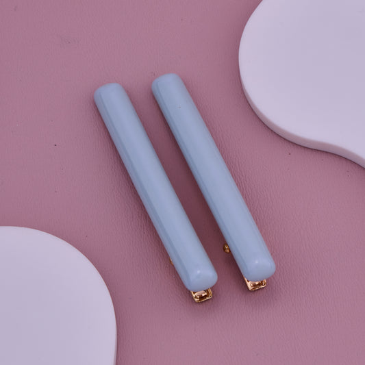 Sky Blue Glossy Hair Clips
