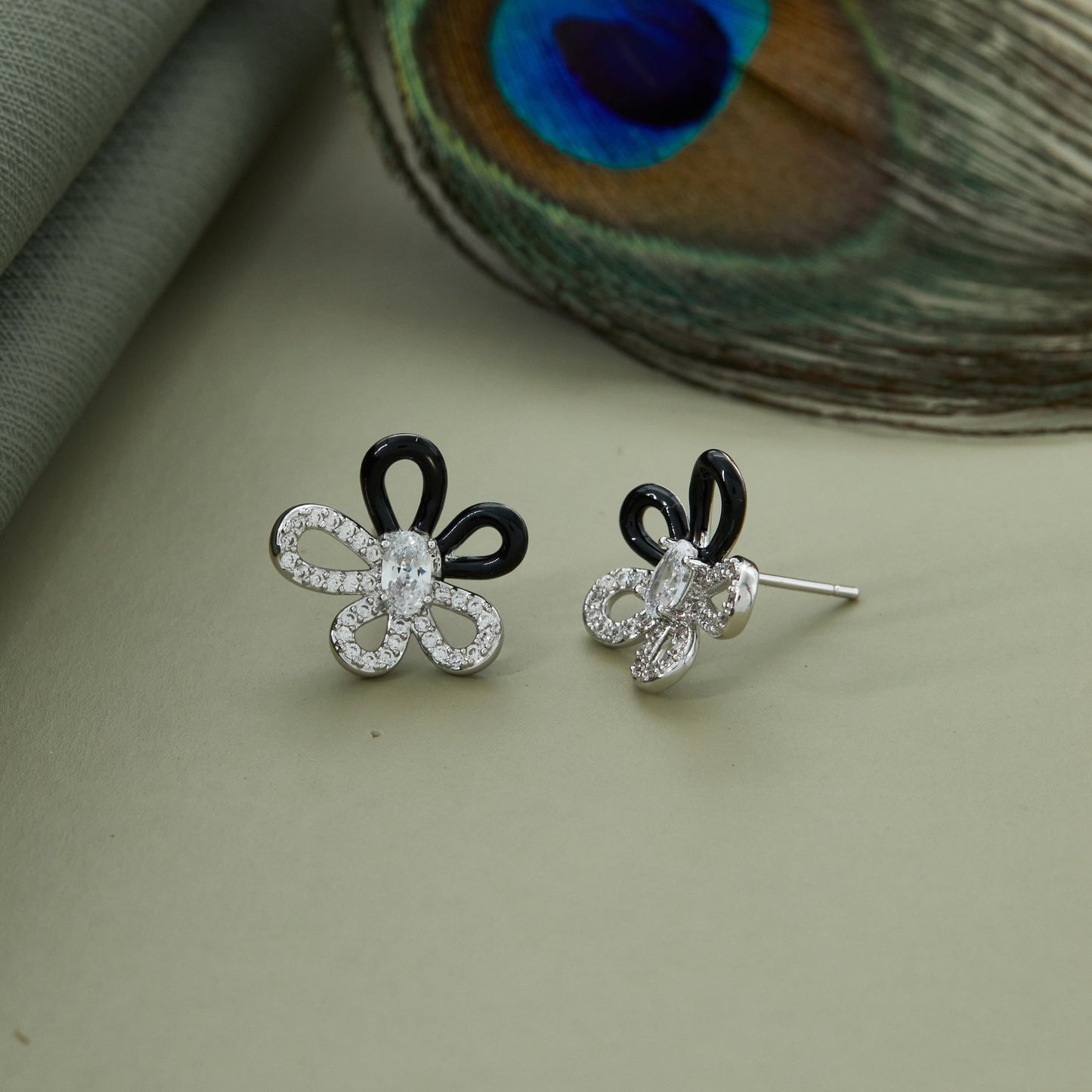 Black & White Butterfly Earrings