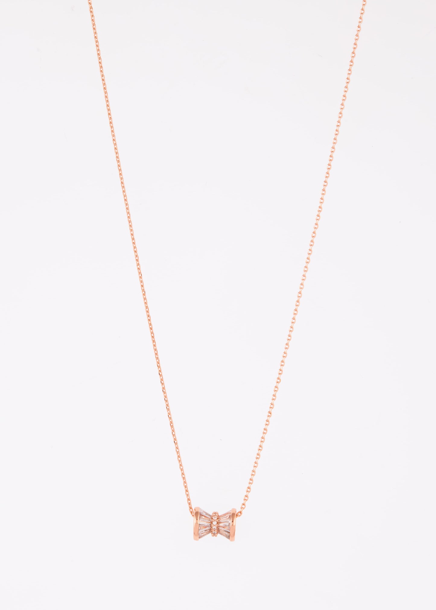 Timeless Rose Gold Hourglass Pendant Necklace