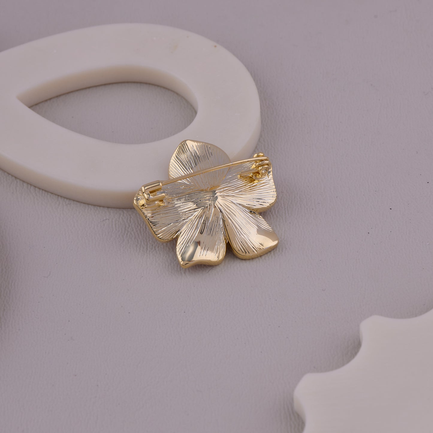 Pink & White Pearl Flower Brooch