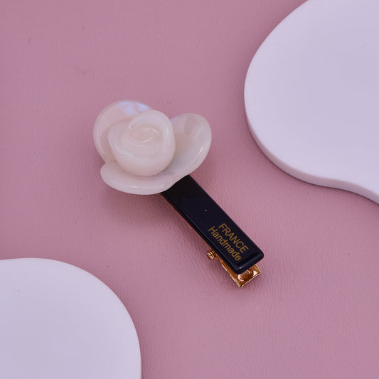 Elegant Pearl Rose Hair Clip