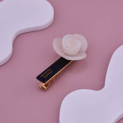 Elegant Pearl Rose Hair Clip