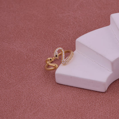Elegant Swan Design Gold Ring
