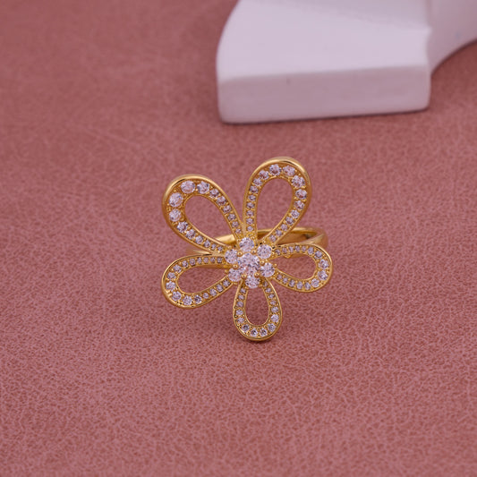 Golden Blossom Diamond Ring