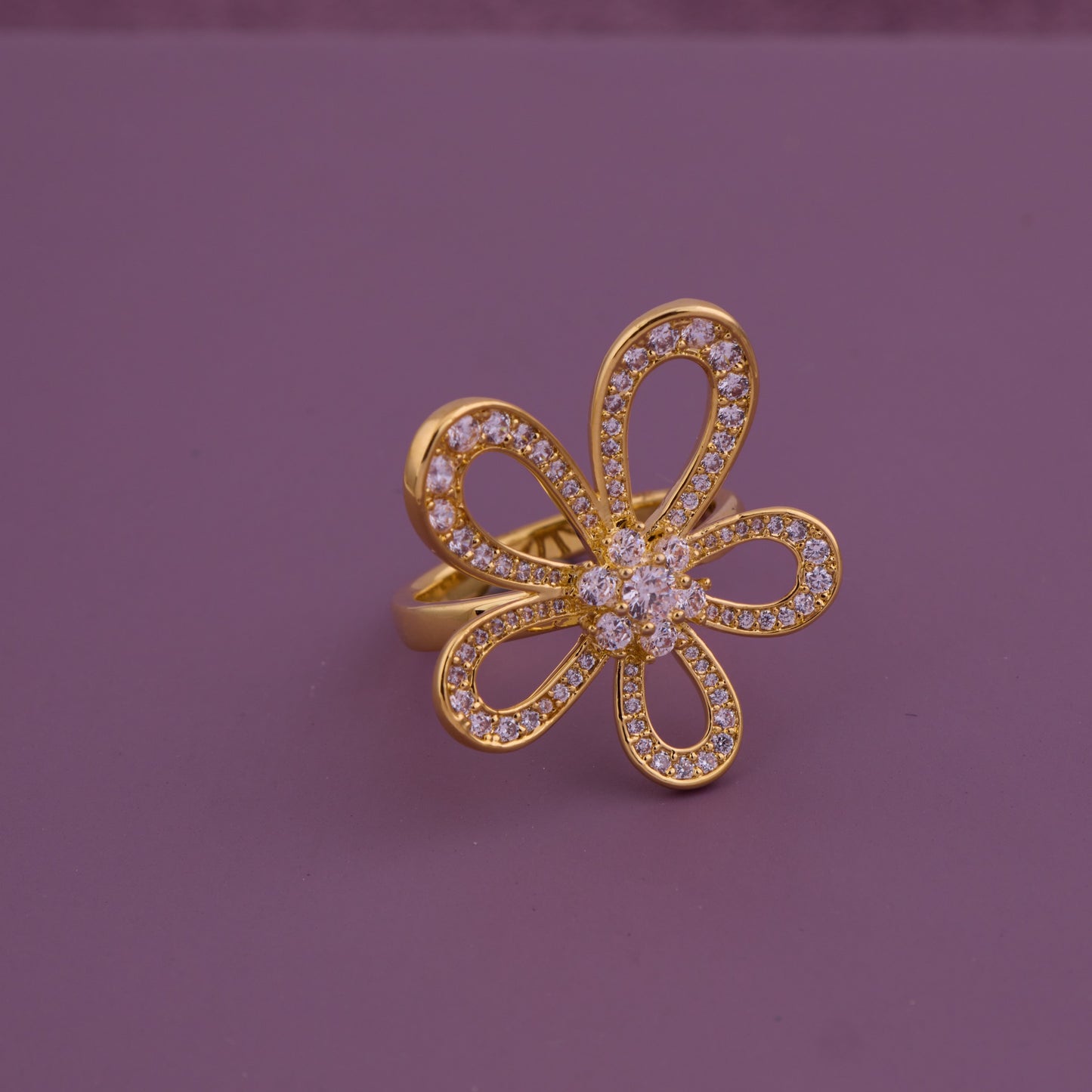 Golden Blossom Diamond Ring