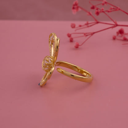 Golden Blossom Diamond Ring