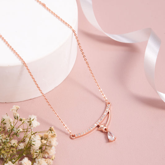 Elegant Rose Gold Pendant with Floral Accents