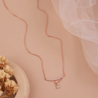 Elegant Rose Gold Pendant with Floral Accents