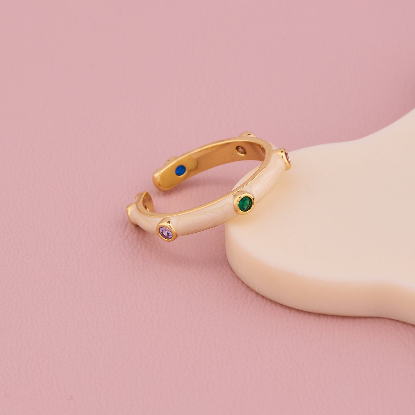 Rainbow Gem Gold Band