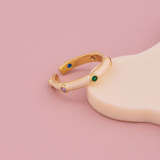 Rainbow Gem Gold Band