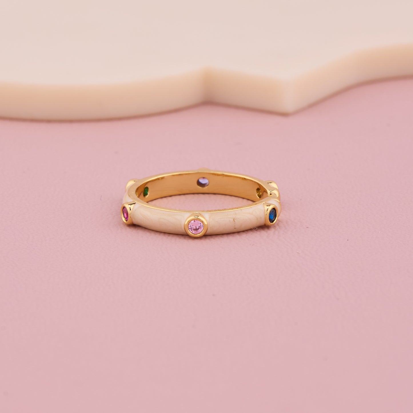 Rainbow Gem Gold Band