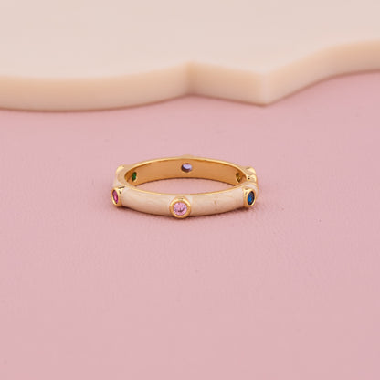 Rainbow Gem Gold Band