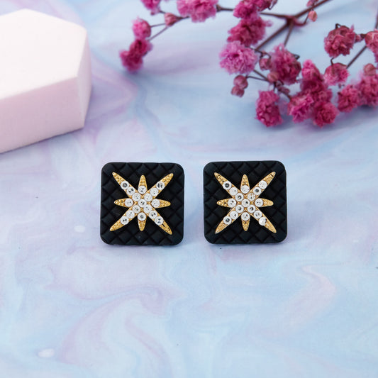 Diamond Floral Motif Earrings