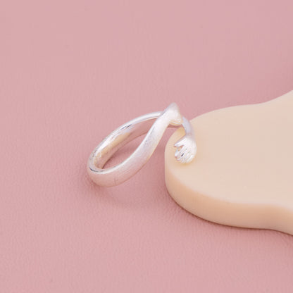 Hug Embrace Silver Ring