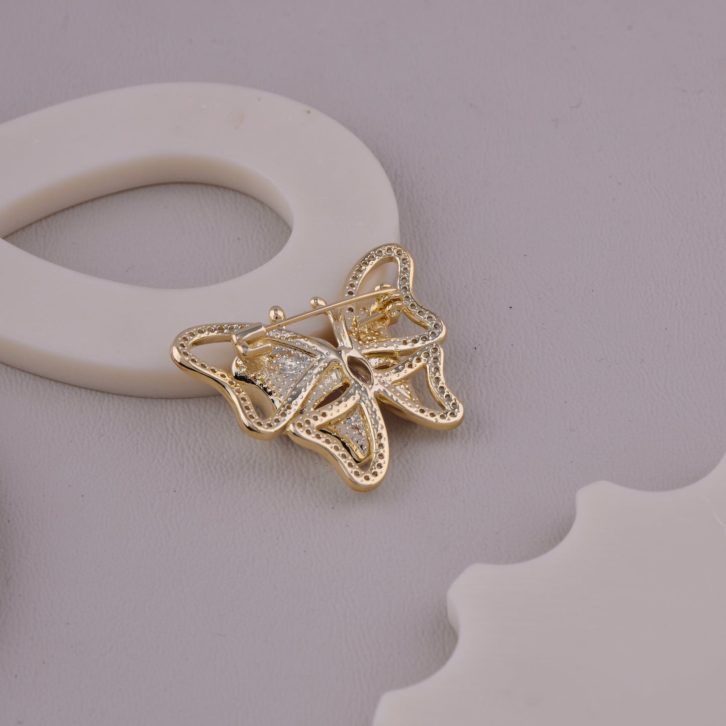 Pink Enamel Butterfly Brooch