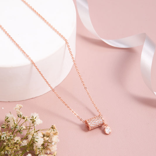 Floral Elegance Rose Gold Necklace