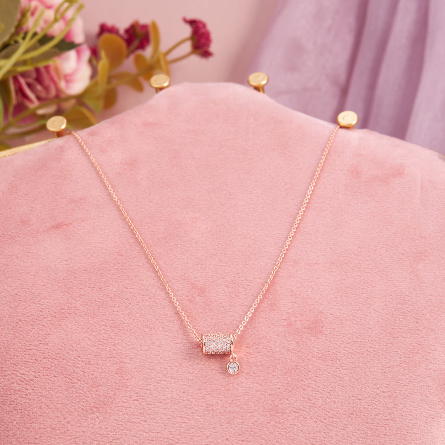Floral Elegance Rose Gold Necklace