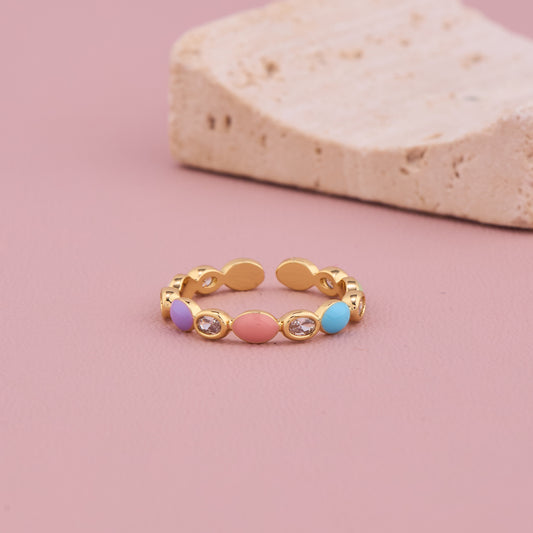 Pastel Stone Gold Ring