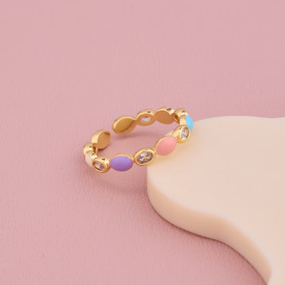 Pastel Stone Gold Ring