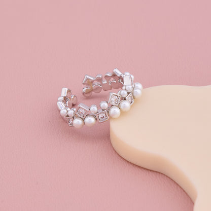 Pearl Cluster Silver Ring