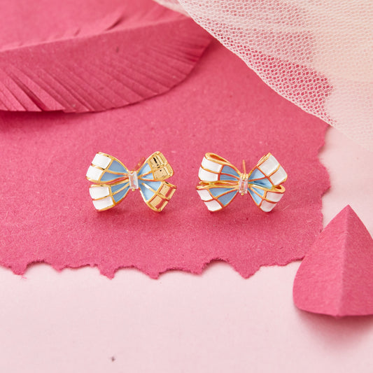 Bow-Inspired Earrings with Artistic Detailing