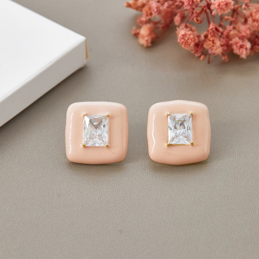 Diamond Earrings with Delicate Flower Motif