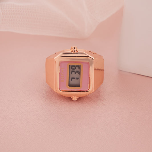 Rose Gold & Pink Digital Ring Watch for Women – GC Premium Jewellery