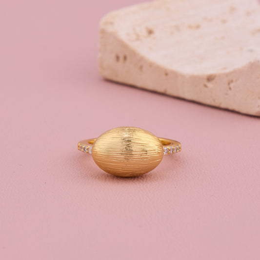 Textured Oval Gold Ring