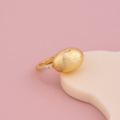 Textured Oval Gold Ring