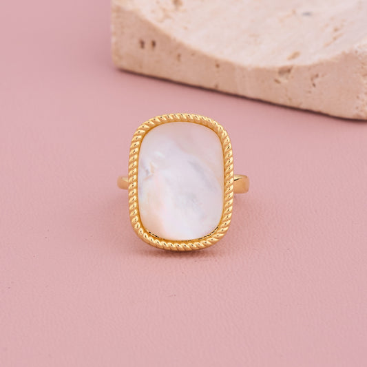 Mother of Pearl Gold Ring