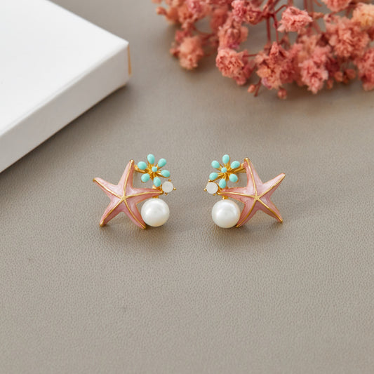 Pearl & Floral Elegant Earrings