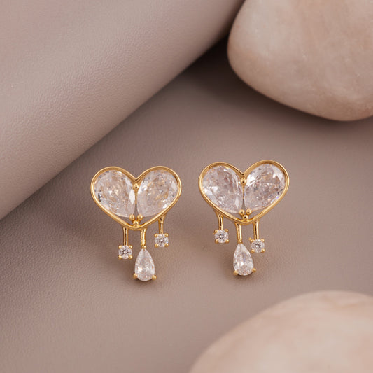 Heart-Shaped Gemstone Earrings — A Touch of Elegance