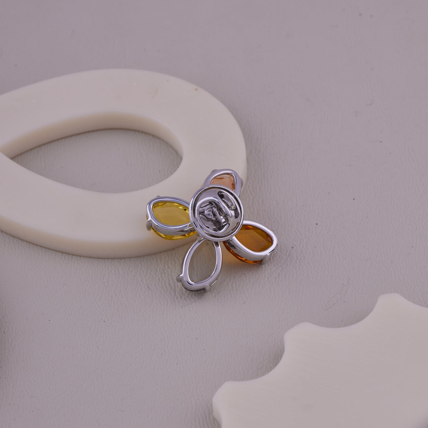 Multicolor Crystal Flower Brooch