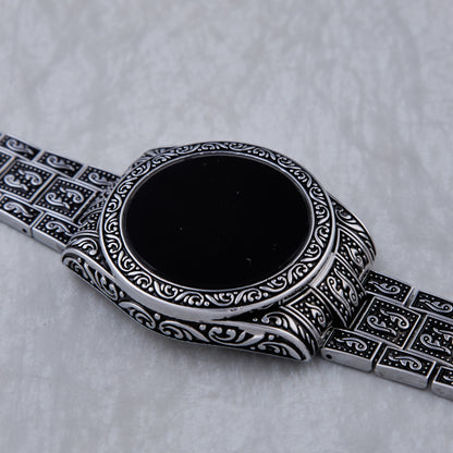 Antique Silver Digital Ethnic Watch