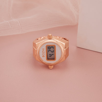Rose Gold & White Digital Ring Watch for Women – GC Premium Jewellery