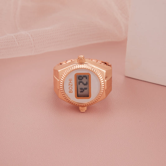 Rose Gold & White Digital Ring Watch for Women – GC Premium Jewellery