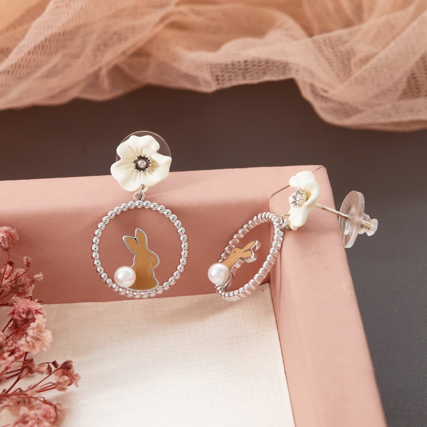Floral Embellished Wedding Earrings