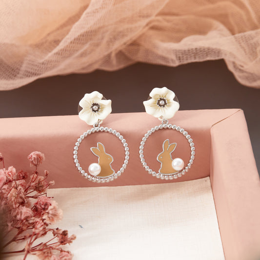 Floral Embellished Wedding Earrings
