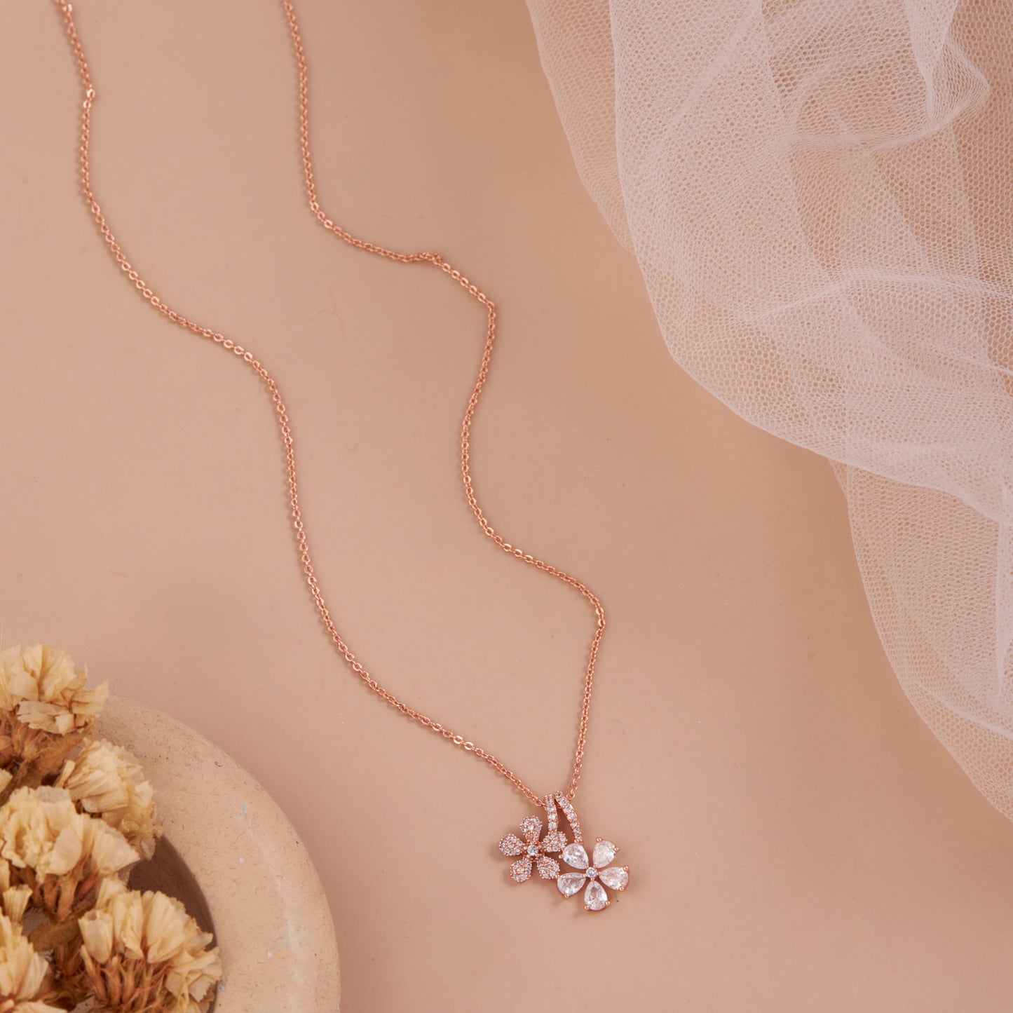 Blossom Charm Floral Pendant Necklace