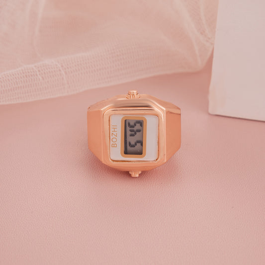 Rose Gold Digital Ring Watch with White Dial for Women – GC Premium Jewellery