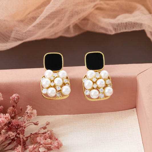 Pearl & Diamond Earrings Timeless Elegance
