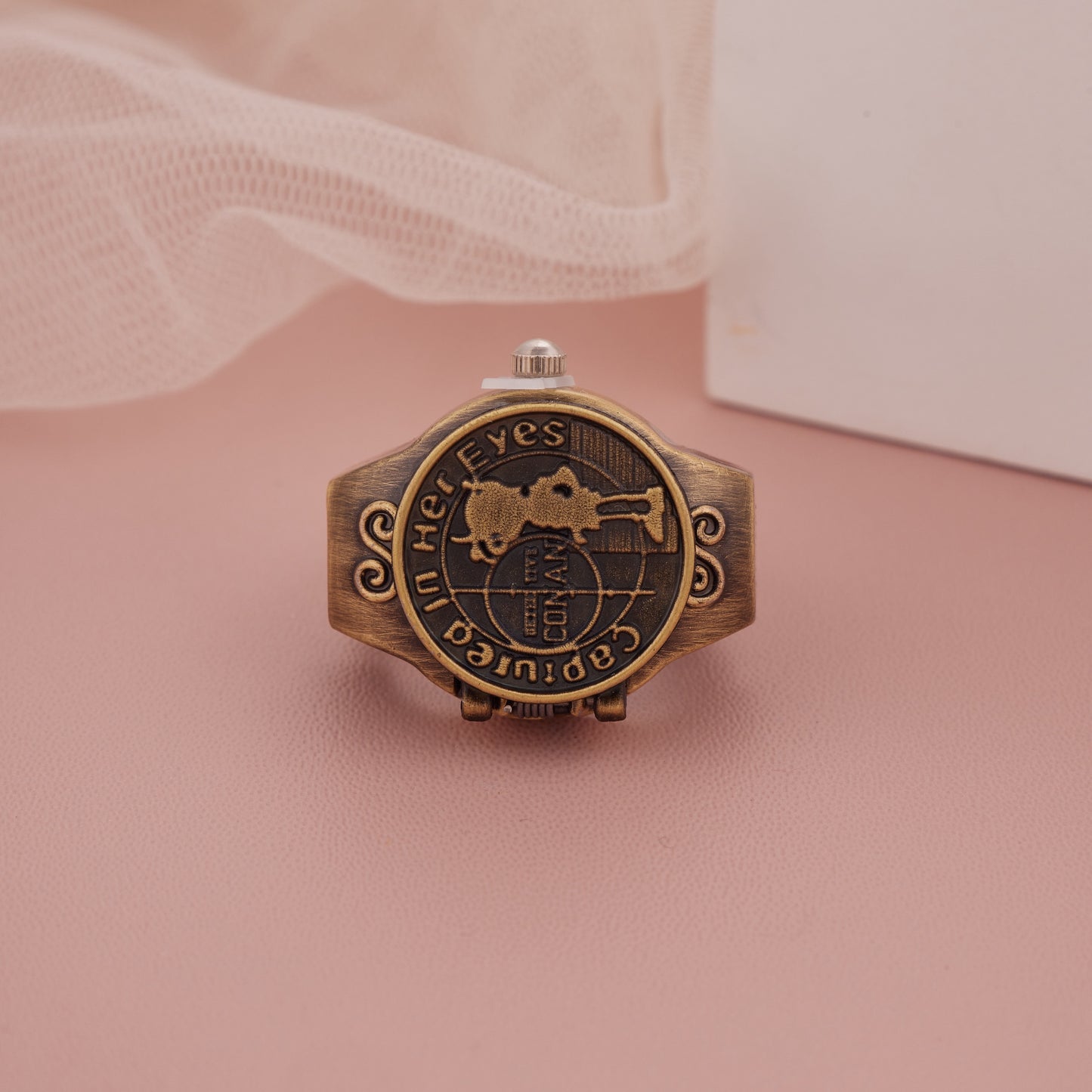 Vintage Bronze Rotating Cover Ring Watch for Women – GC Premium Jewellery