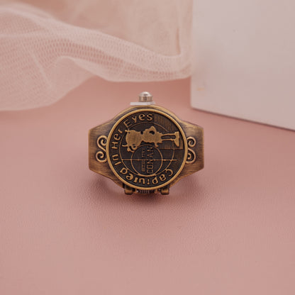 Vintage Bronze Rotating Cover Ring Watch for Women – GC Premium Jewellery