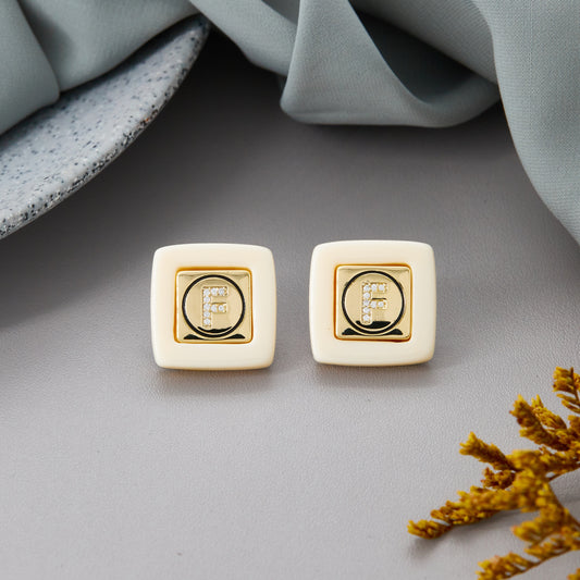 Letter "F" Statement Earrings
