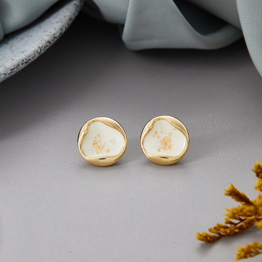 Gold Coin Motif Earrings