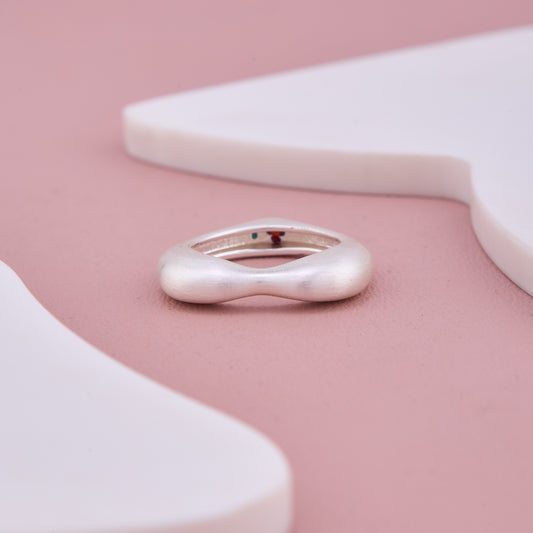 Minimalist Silver Dome Ring with Smooth Matte Finish