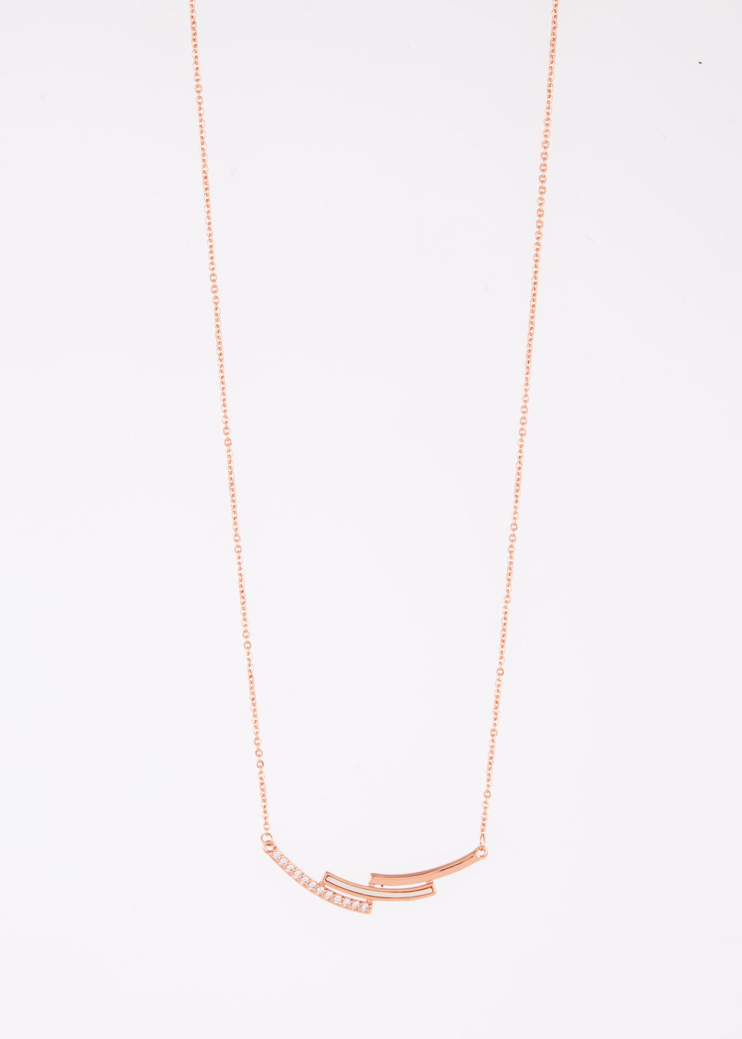 Minimalist Rose Gold Bar Pendant Necklace