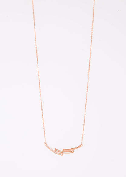 Minimalist Rose Gold Bar Pendant Necklace