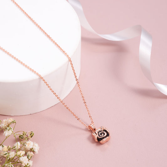 Elegant Rose Gold Spiral Pendant Necklace